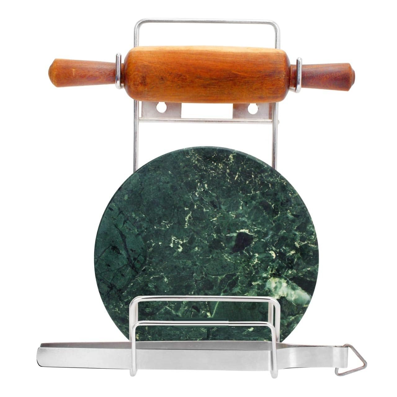 Stainless Steel Chakla Belan Holder for Kitchen, 3 in 1 Chakla Belan Holder, Rolling Pin Board Holder Wall Mount Holder, Kitchen Space Saver Rack (Only Holder)(NHSP)-image-8