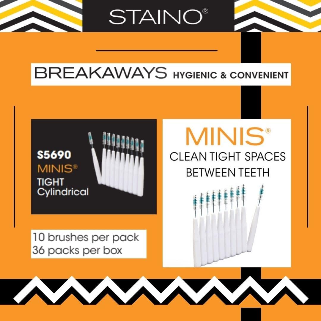 Staino Minis Interdental Brushes – 10 Piece Matchbook, 36/Box