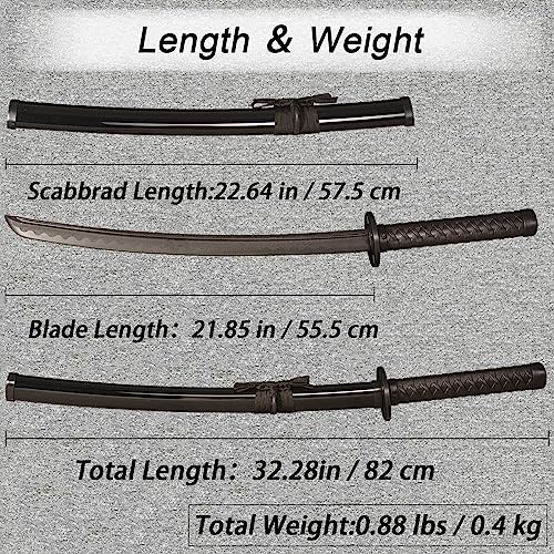 Polypropylene Training Martial Sword，Practice Katana Sword with Sheath,for Role-Playing and Stage Performance