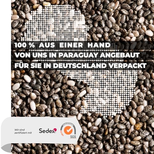 Chia Samen 2 kg – Naturacereal® – aus Paraguay, in Deutschland verpackt – vegan & glutenfrei – mit Omega-3 & Omega-6, Ballaststoffen & Protein – für Müsli, Smoothies, Chia-Pudding & Backen