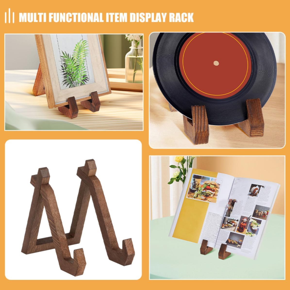 Wooden Recipe Holder Stand for Book and Picture Display