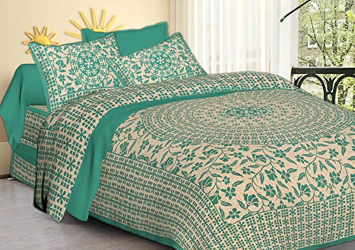 Florence Craft 144 TC - Sábana de Cama Doble de algodón con 2 Fundas de Almohada Cover