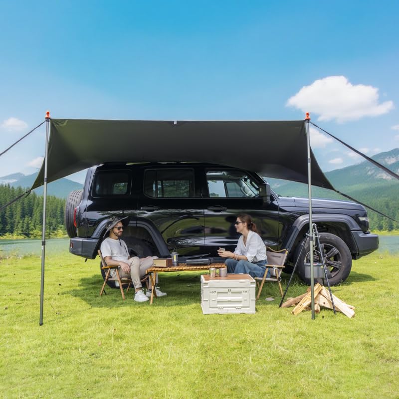 ComfortX Bâche moteur : protection UV, imperméable, ajustement universel avec ventouse et fixation passepoil 4/6 mm pour camping-car, caravane, SUV et bus de camping