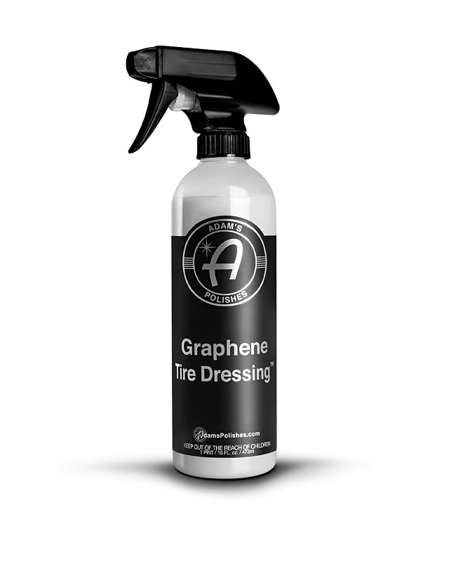 Adam's Polishes Graphene Tire Dressing para Pneus, acabamento preto acetinado, fórmula à base de água, 473 mL