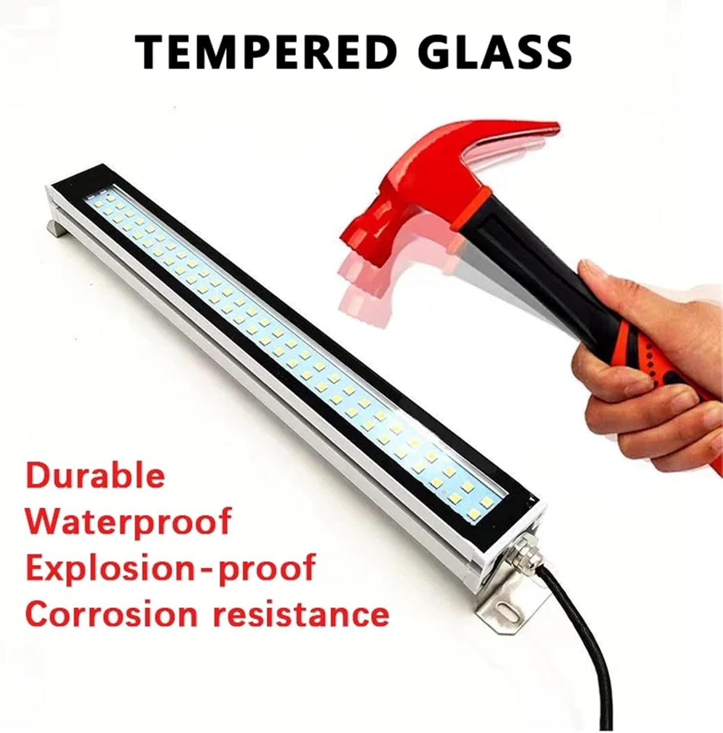 LED 24~230V IP67 Machine Tool Work Light Waterproof Oil-Proof Explosion-Proof Light(L40cm-Cool White,AC110-230v)