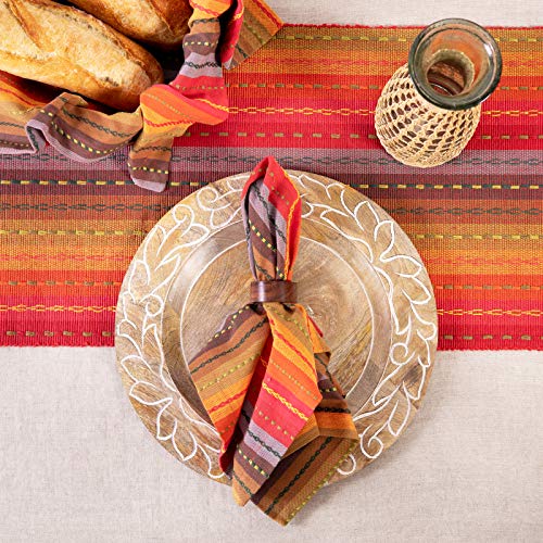 COTTON CRAFT Wood Napkin Rings - Set of 12 - Handmade Dining Table Napkin Holder - Classic Everyday Harvest Autumn Fall Thanksgiving Holiday Christmas Festive Party Gift Farmhouse Décor -Dark Natural - Thumbnail 7