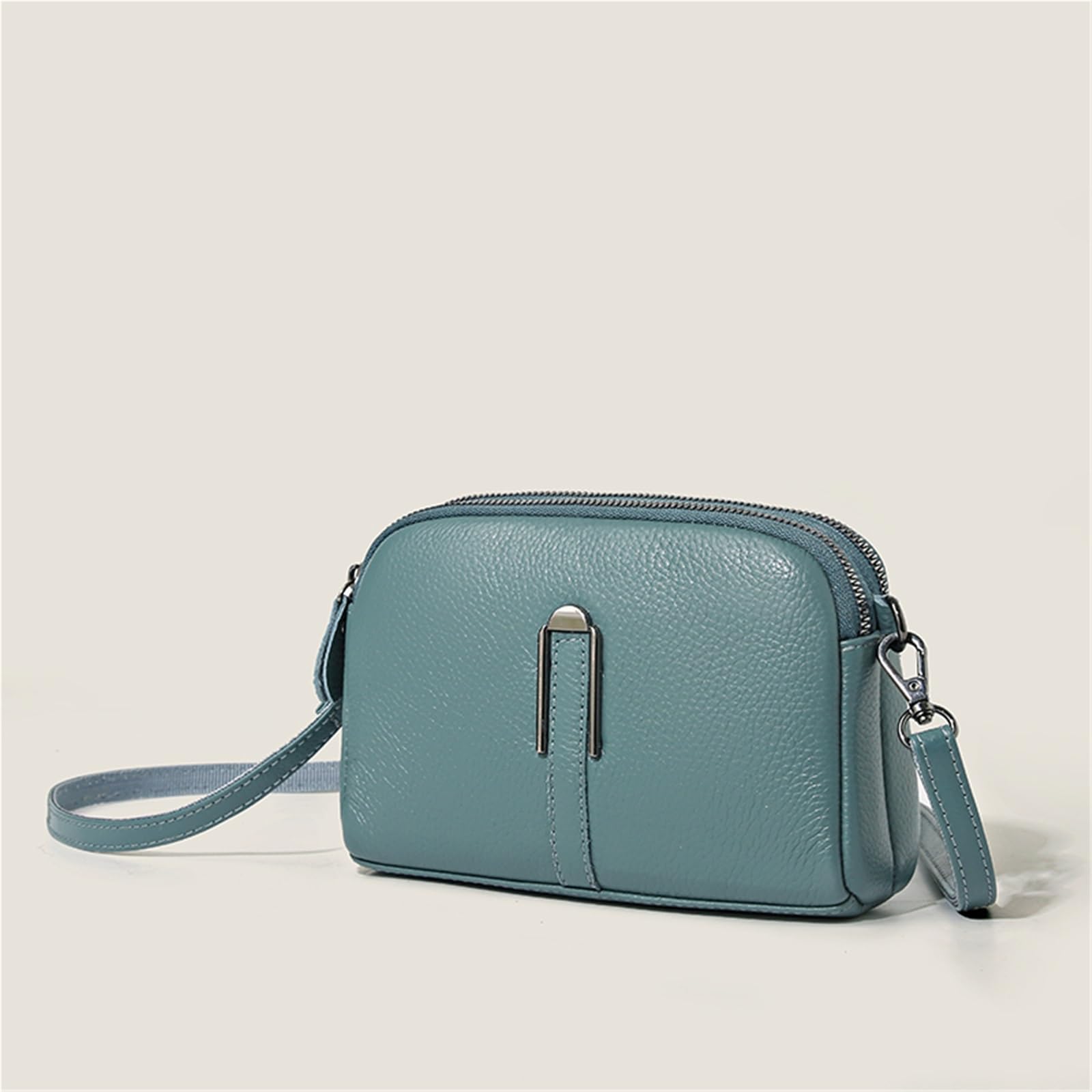 Bolso de Cuero Genuino for Mujer, Bandolera for Mujer, Bolso de Mano de Color sólido for teléfono, Bolso de Hombro, Bolso de Mensajero Adecuado para Viajar, Fiesta, Trabajo(Brown)