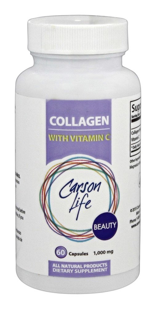 Carson Life Collagen Capsules with Vitamin C - 60 Capsules - Dietary Supplement for Anti Aging Immune Support