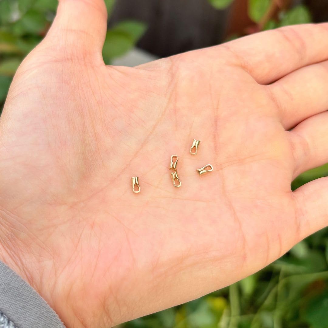 10pcs Adabele Real 1/20 14K Gold Filled Tiny Cord End Cap (Hole ID 1.5mm)