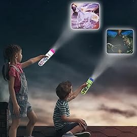 Georgie Porgy Slide Torch Projector Toys Flashlight for Kids Educational Toys Science Set Wall Ceiling Tents Night Lamp Gifts for Boys Girls (Dinosaur + Unicorn)
