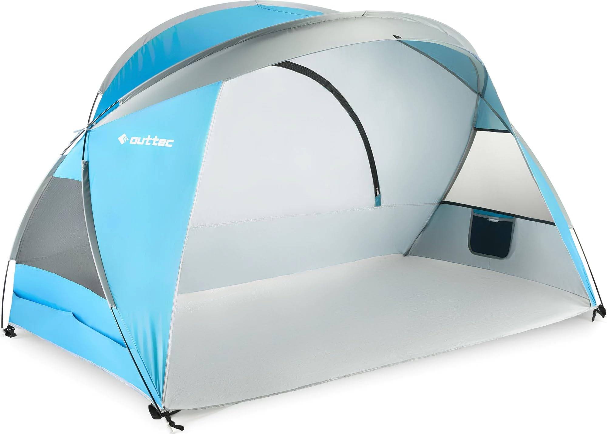 Tente de Plage Pop Up avec Protection UV, Sac de Transport, Anti UV Bébé, pour Famille, Camping, Jardin, Protection Solaire (Bleu)