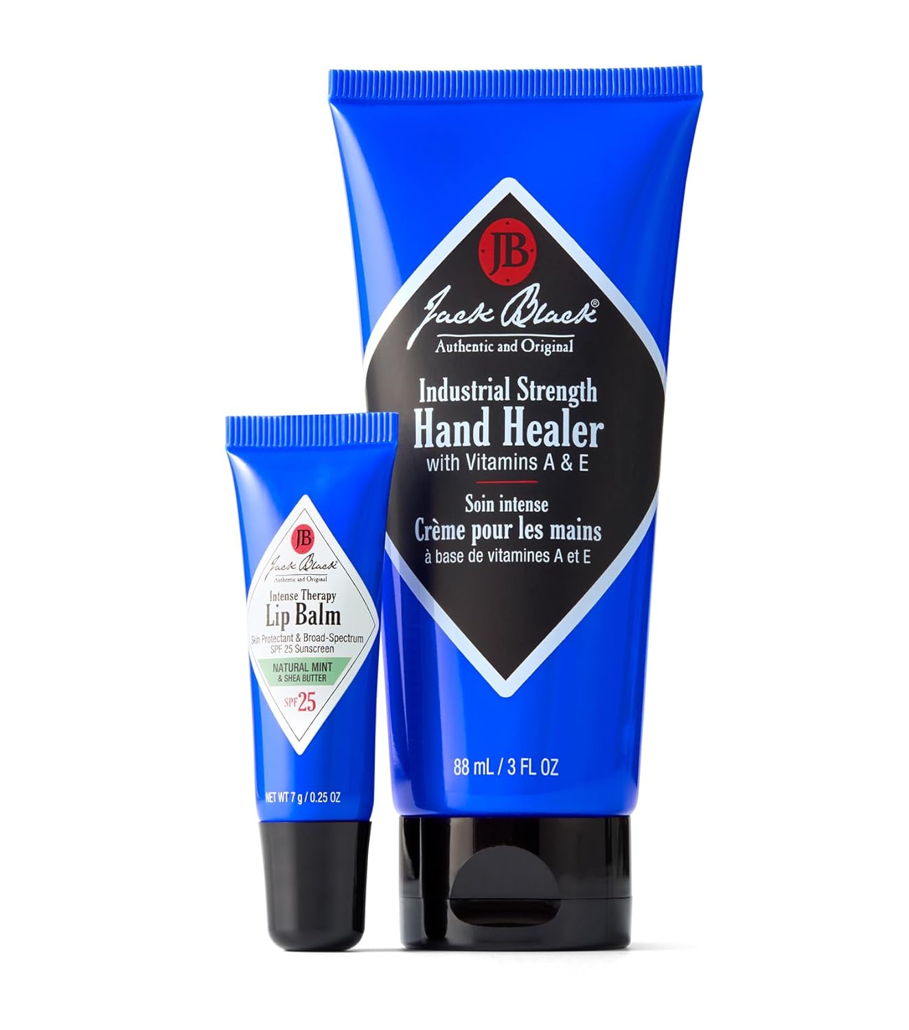 Jack Black Two For The Road Gift Set – Industrial Strength Hand Healer with Vitamins A & E and Natural Mint Intense Therapy Lip Balm with SPF 25 Sun Protection - Image 2