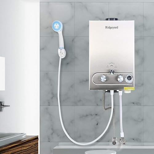 Calentador de agua de 12 litros, a gas licuado de petróleo, con propano, sin tanque, instantáneo, de acero inoxidable, con certificado europeo de