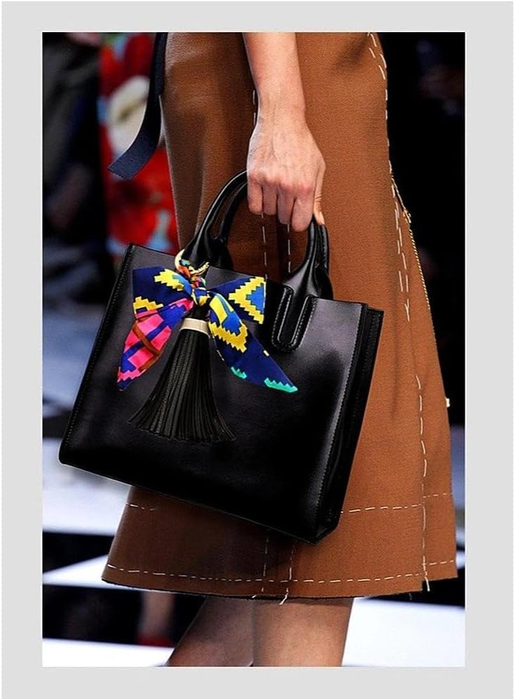 QTMY Silk Ribbon Bow Tassel Bag Pendant Charm Keyring Keychain for Women Purse Handbag Decor - Image 7