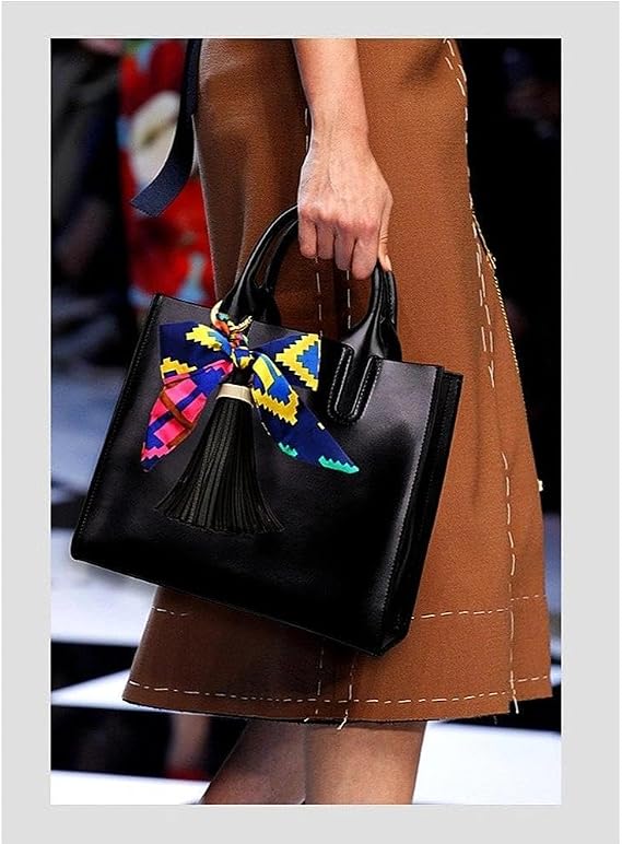 QTMY Silk Ribbon Bow Tassel Bag Pendant Charm Keyring Keychain for Women Purse Handbag Decor
