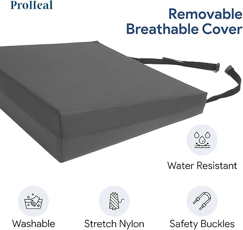 Miniatura 3 de Cojín de asiento de silla de ruedas con cuña de espuma, bariátrico, espuma de alta densidad, funda de nailon elástico, parte trasera, coxis, soporte