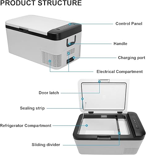 Miniatura 5 de Refrigerador portátil para automóvil, 1224 V CC y 110-240 V CA (-4 F  68 F) 25L26 cuartos de galón, mini refrigerador para RV, furgoneta, vehículo,