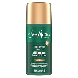Shea Moisture Silk Press in a Bottle Prep Cream for Heat Protection 3.3oz