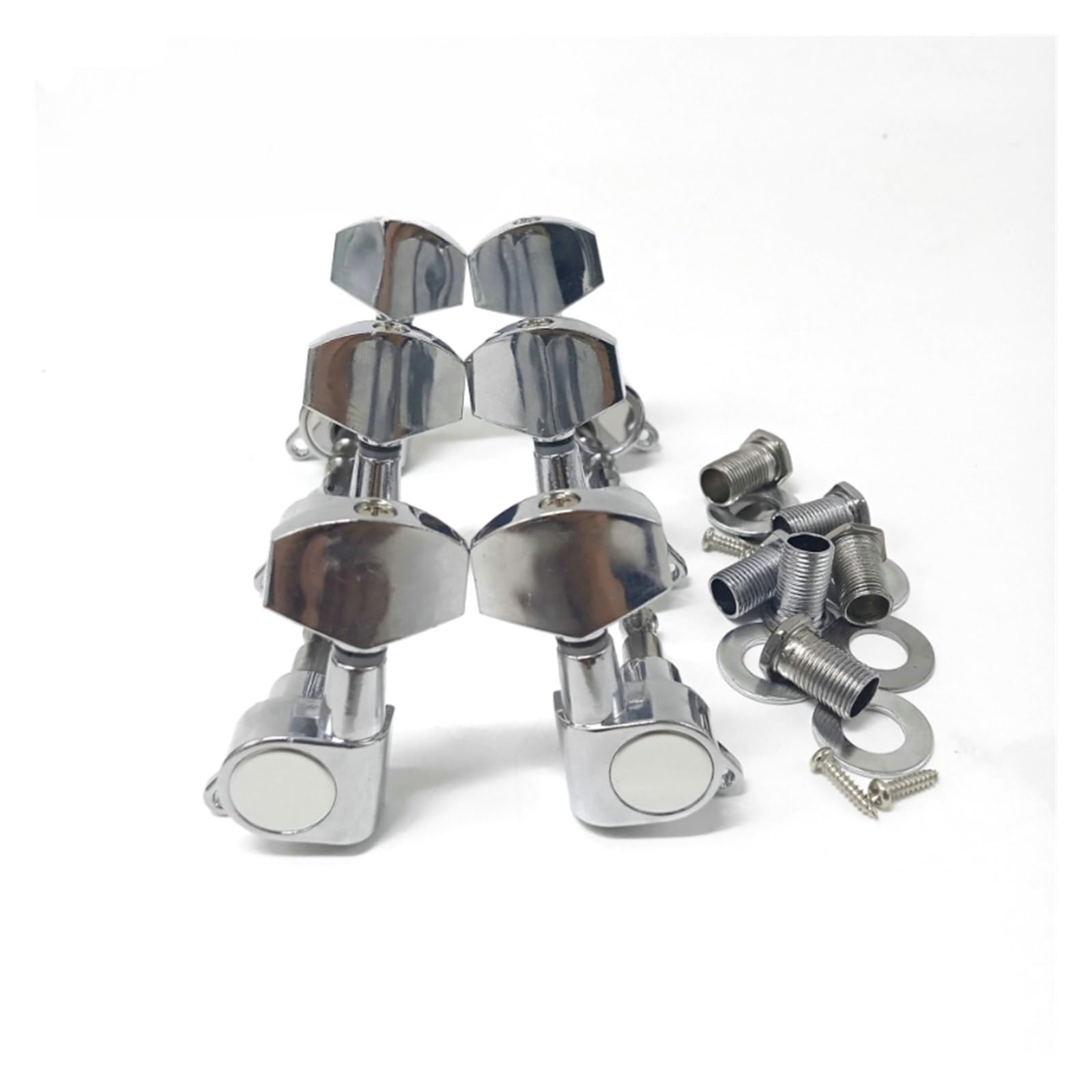kołki stroikowe 1 Zestaw Tunery Blokujące Gitarę Głowice Maszyn Do Gitary Elektrycznej Tunery Blokujące Strunowe Kołki Stroikowe Chromowane Srebrne (Color : 3R3L silver)
