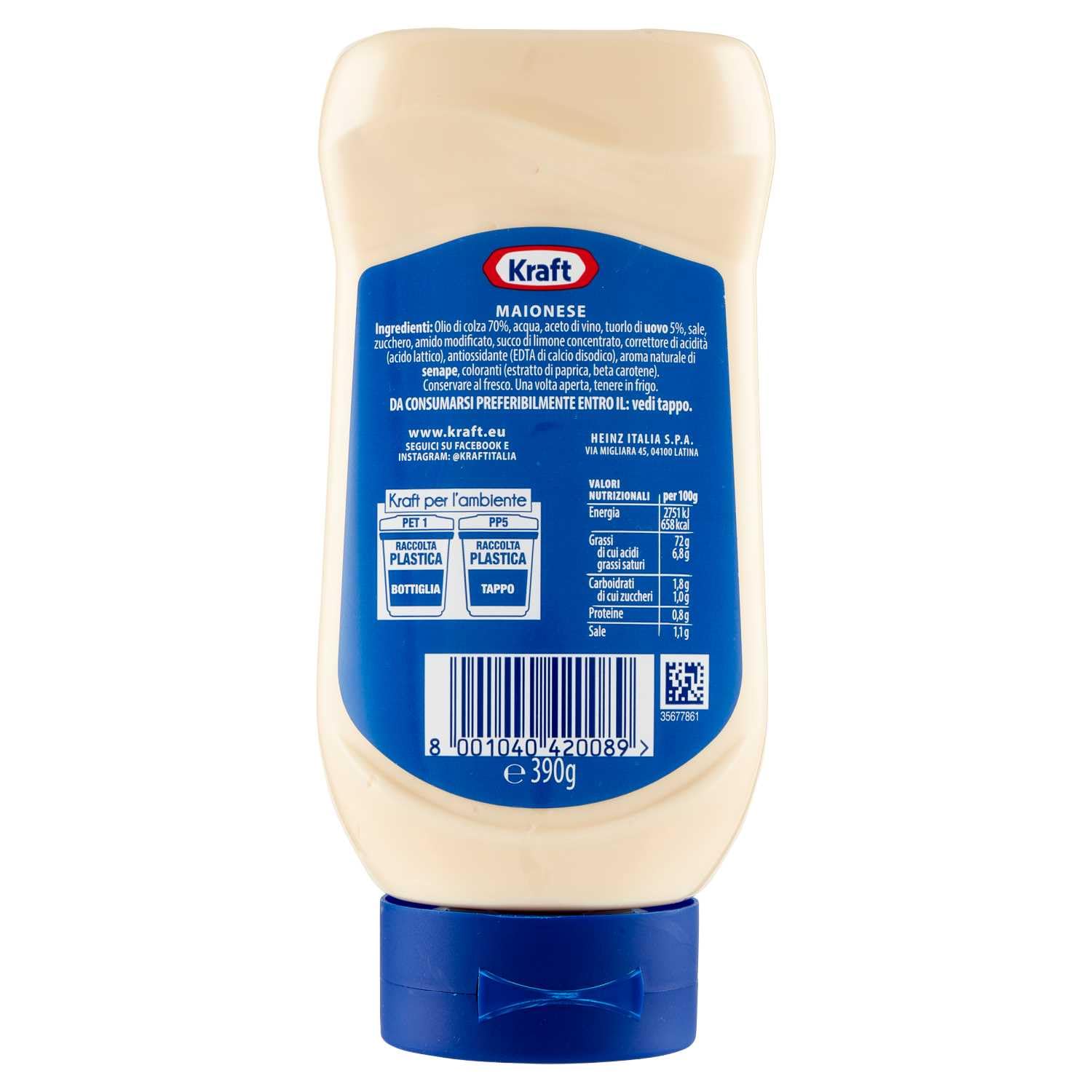 Kraft Klassik Mayonnaise mayo classic Fritessoße Soße Sauce top down 10x 390ml + Italian Gourmet polpa 400g