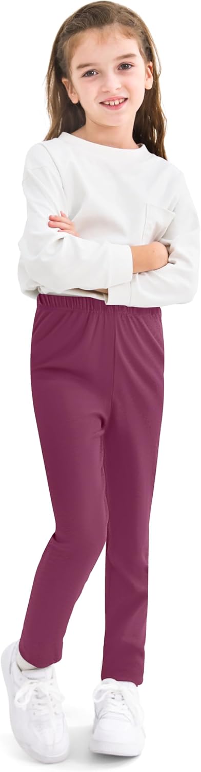 Resinta 3 Pack Girls Leggings Cotton Full Length Leggings Soft Comfortable Footless Stretchy Tights Pants for Kids - Image 2
