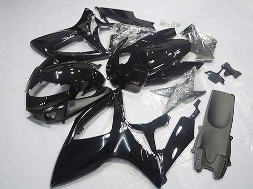 Miniatura 2 de ZXMT Kit de carenado de motocicleta negro brillante para Suzuki GSXR600 GSXR750 2006 2007 (24 piezas)