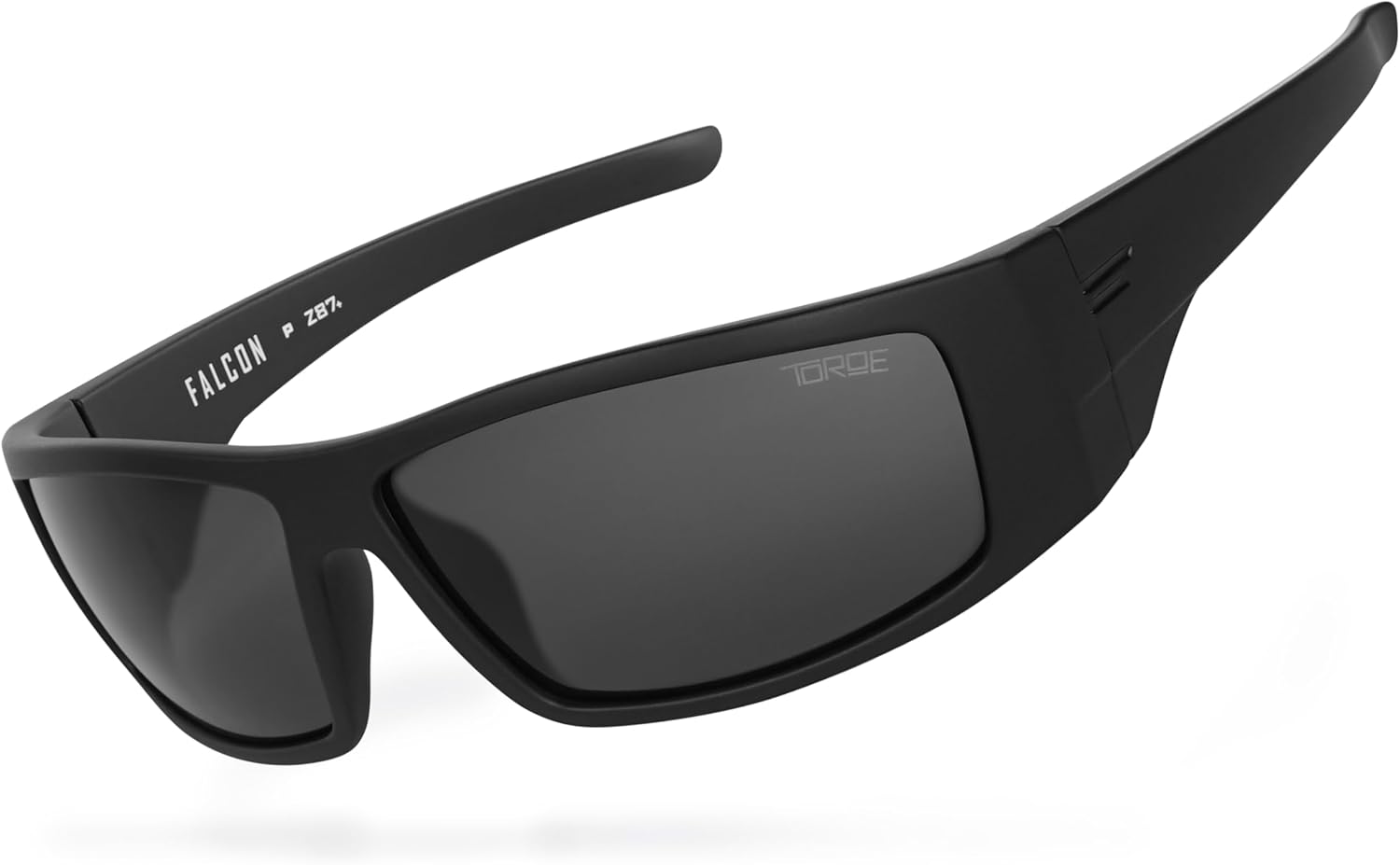 TOROE z87+ Safety Polarized Wrap Around FALCON Sunglasses Tr90 Frame, Anti Scratch Lenses