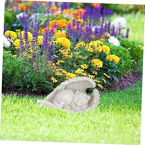 PATKAW 2 Stuks In Herinnering Geschenken Home Decoratie Huisdier Begraafplaats Stenen Kat Met Vleugels Tuin Standbeeld Huisdier Gedenksteen Kat Eerbetoon Standbeeld Buiten Slapen Kat