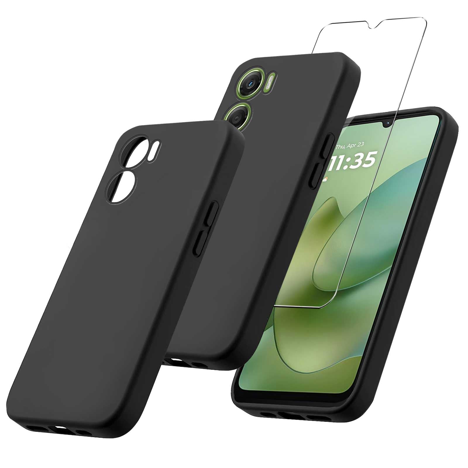 TIANDIMY Custodia per Doogee S96 PRO + [2 Pack] Pellicola Protettiva in Vetro Temperato (6.22 Pollice), Cover Nero Morbida Sottile in Silicone Case Bumper per Doogee S96 PRO -TD21