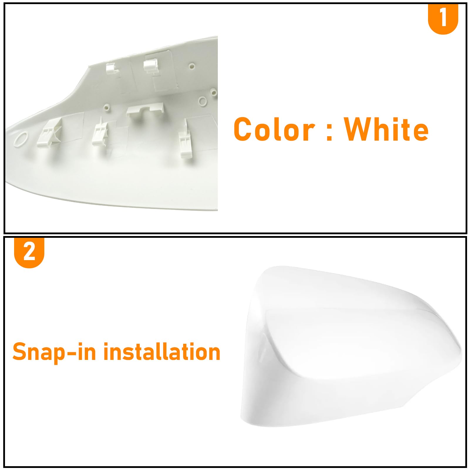 TTCR-II Copertura Specchietti Compatibile con Toyota Yaris Calotte Specchietti 2012 2013 2014 2015 2016 2017 2018 2019 Tappi Specchietti per Yaris 2012-2019（Bianco）