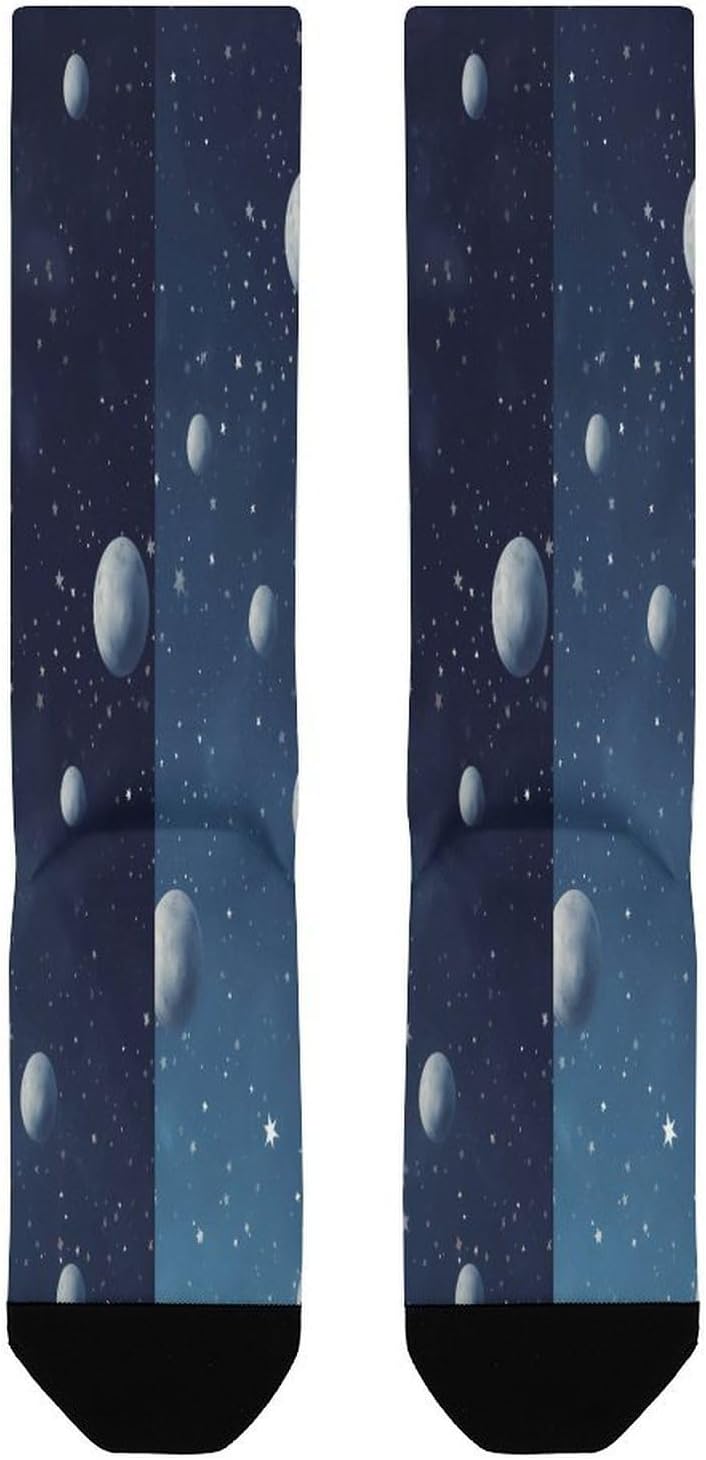 Rocket in Space Compression Sock Circulation Support Socks Lightweight Knee High Tube Sock Over-The-Calf Sock for Adult