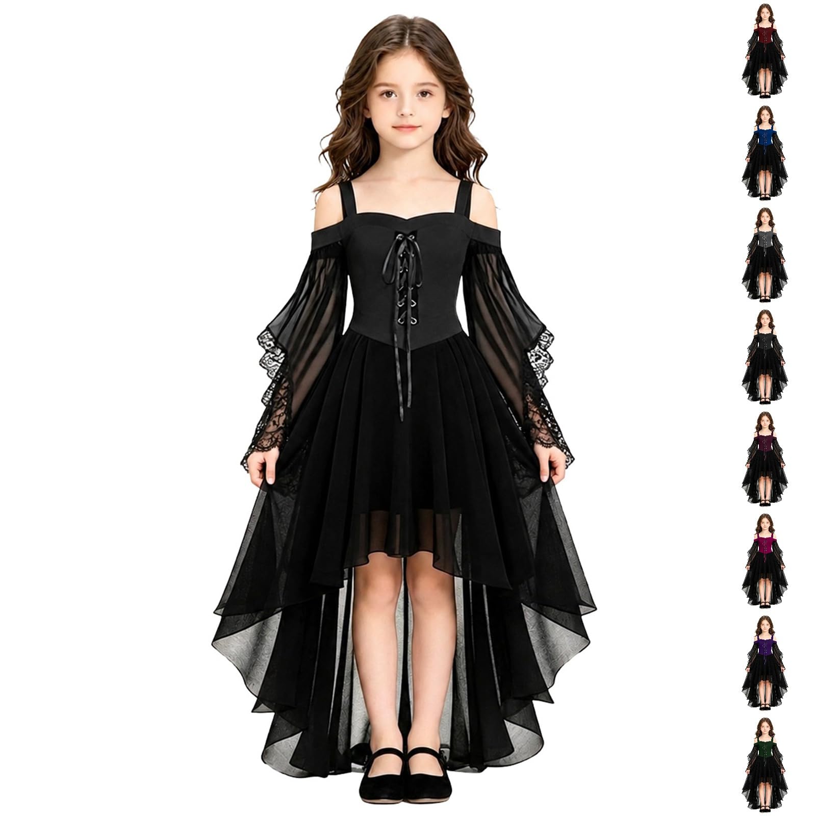 Halloween Costumes Kids Girls Vampire Costume Medieval Gothic Fancy Dress