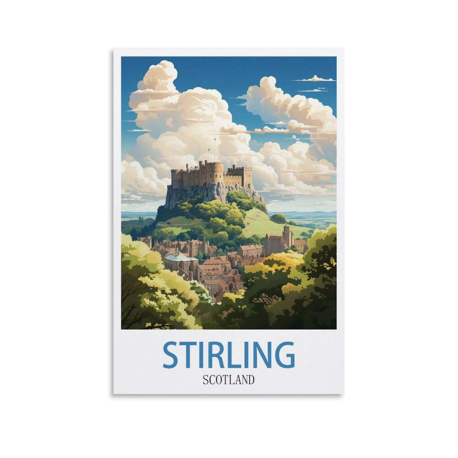 EZMLFA 5D Diamond Painting Kits for Adults,Stirling Scotland,DIY Full Round Drill Diamond Dot Gem Art Kits for Adults,Crafts for Decor 30x40cm