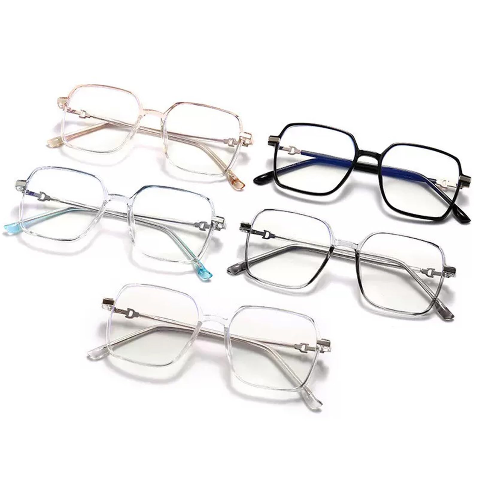 Stylish Oversized Square TR90 Reading Glasses for Women Men, Blue light Blocking Computer Reader (Color : Clear, Size : +1.00)