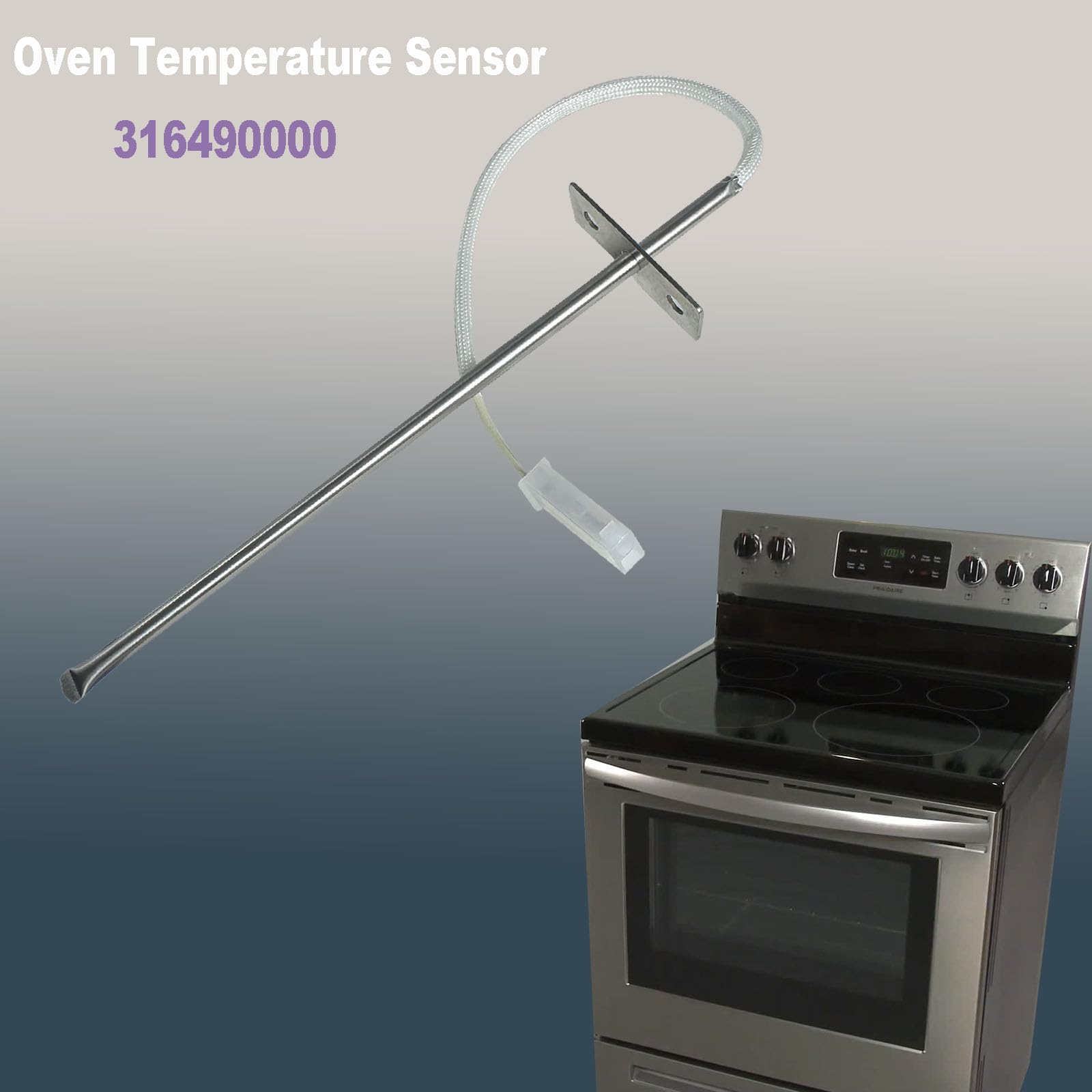 316490000 Oven Temperature Sensor with 7.5 in Extended Power Cord and AP3963654 PS1528542 EAP1528542 Compatible Oven Stove and Stove Long Probe Replac