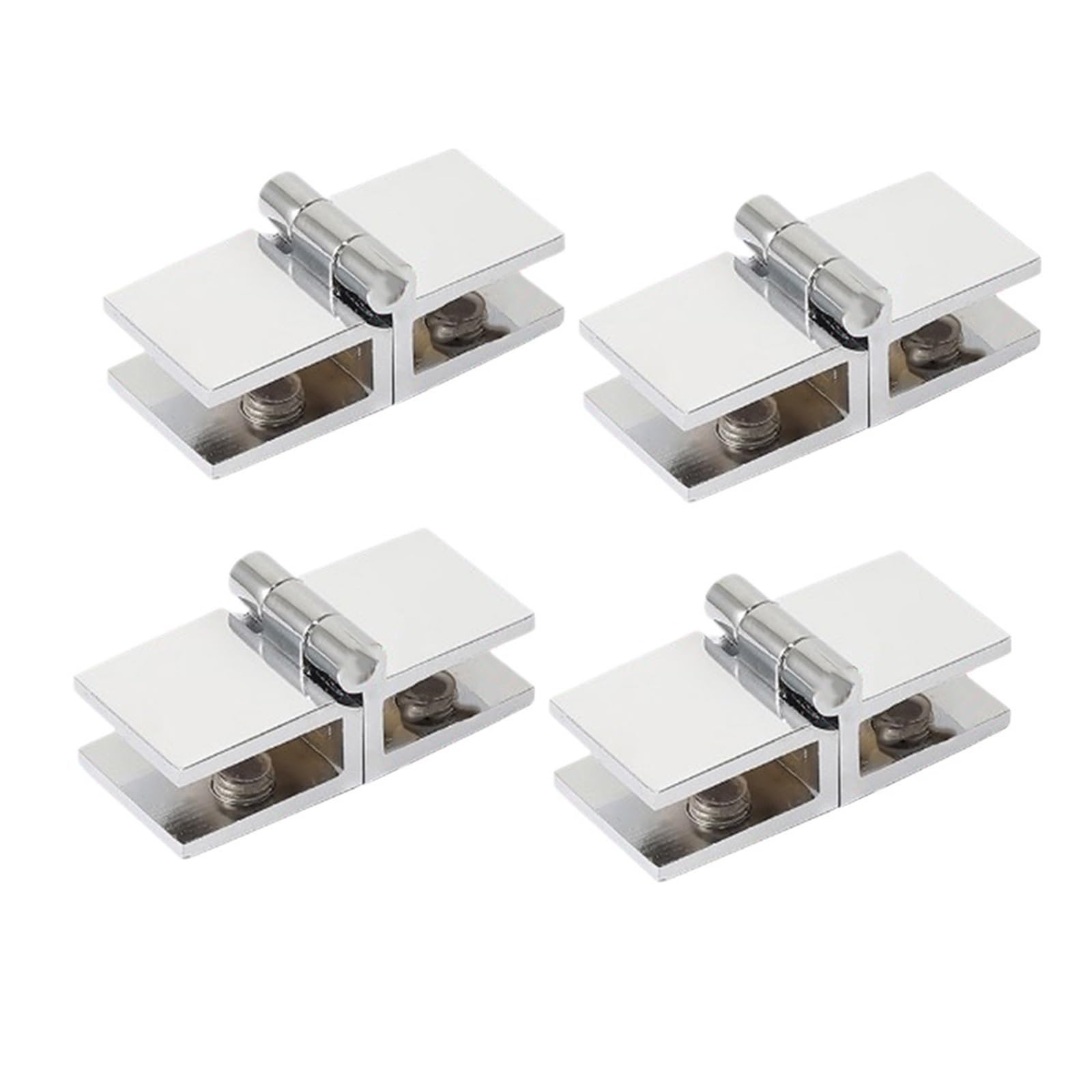 Sensumepb One Color 4Pcs Shower Glass Door Hinges, 180 Degree Double Sided Glass Door Clamp Hinges For 5-8Mm Glass Furniture Hardware