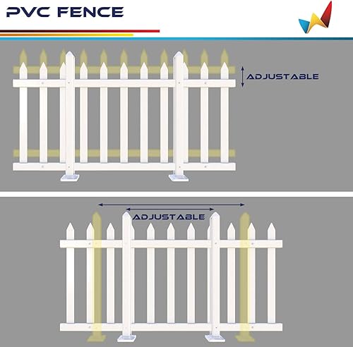 Miniatura 6 de Windscreen4less 1 juego de paneles de valla de vinilo para exteriores de 92 pulgadas de ancho x 24 pulgadas de alto, barrera de PVC decorativa para