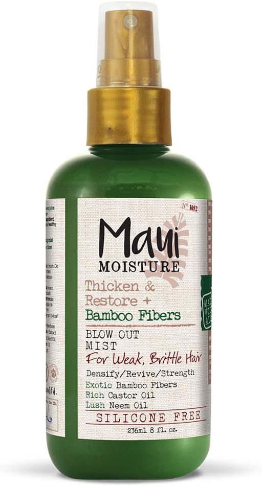 Thicken & Restore + Bamboo Fiber Mist, 8 Ounce, Helps Soften Treated, Natural, or Transitioning Hair, Helps Renew Brittle, Dry Hair, Silicone Free