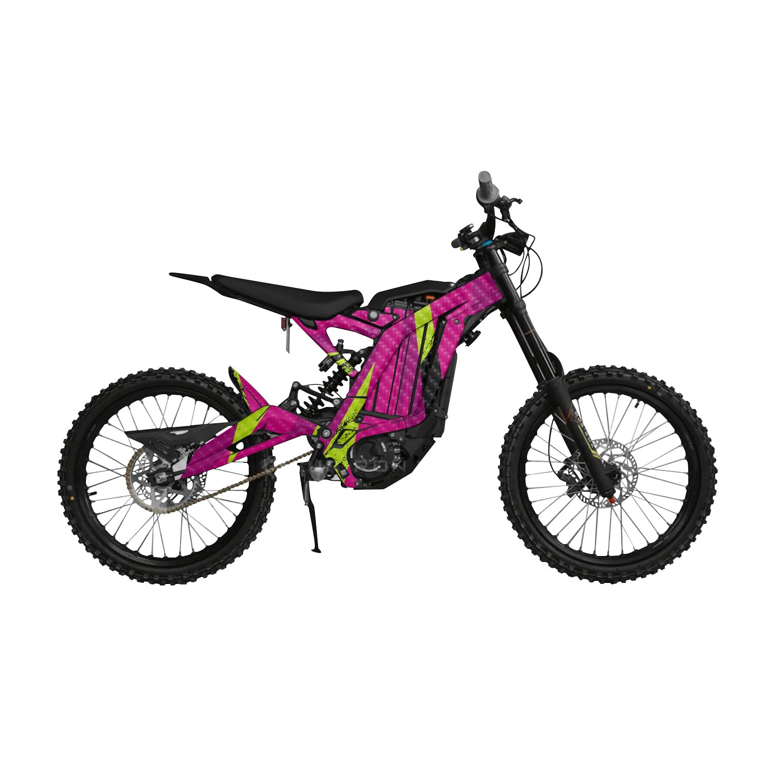 Carbon Fiber Surron Light Bee Graphics Kit Wrap - Grunge Magenta - Sur-Ron Skin - Premium 3M Vinyl Protective Wrap Decal Cover - Easy to Apply | Crafted in The USA by MightySkins