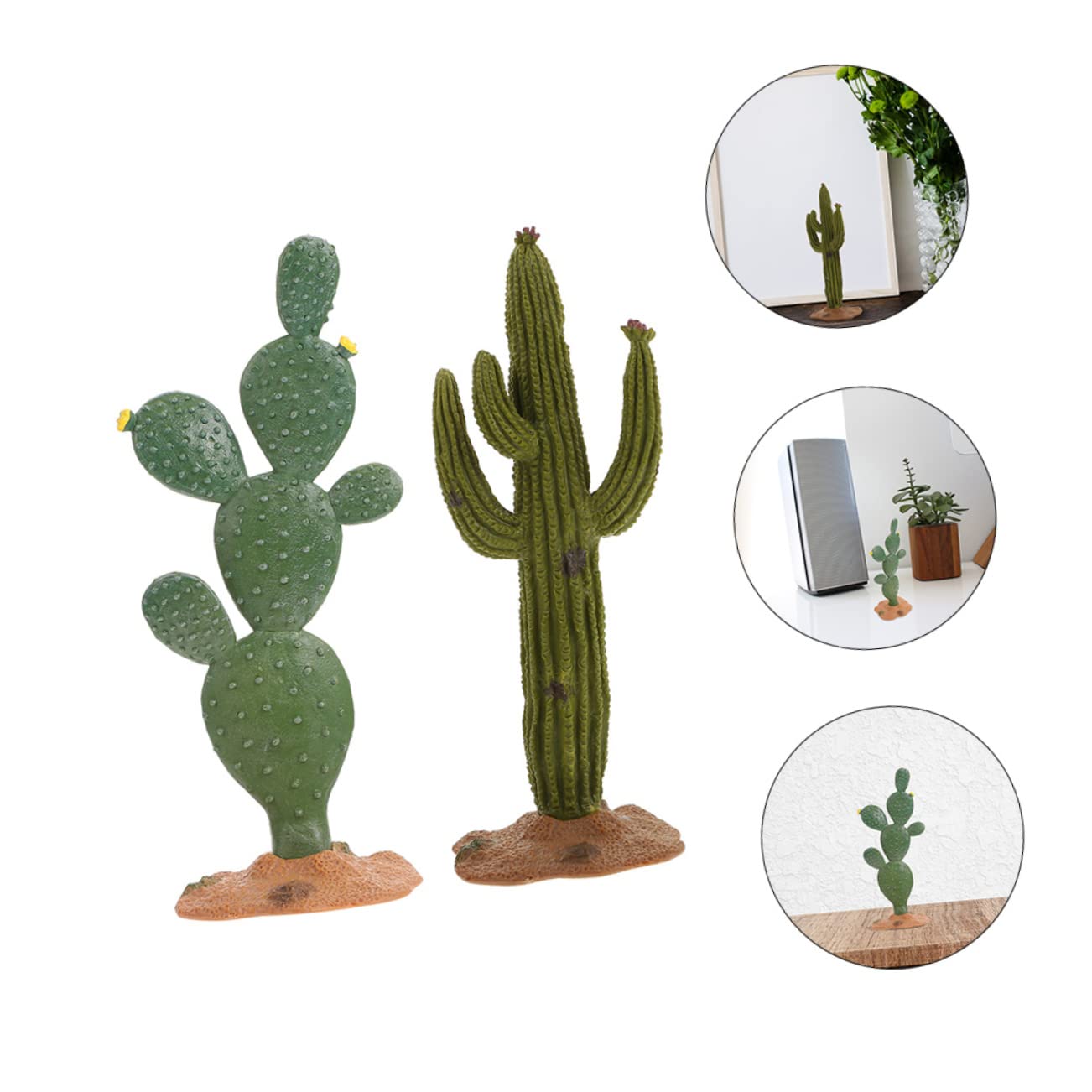 CLISPEED Cactus Artificiel 2 Pièces Décoration De Bureau Et Terrarium Plantes Succulentes Simulées 5.5 Pouces Matériau PVC pour Maison Jardin Et Bureau