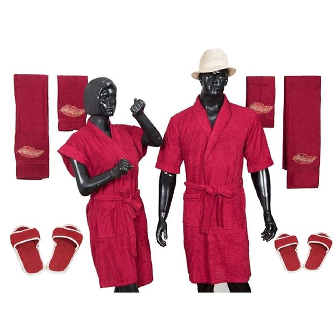 Kuber Industries Cotton 10 Piece Bathrobe Set - Maroon