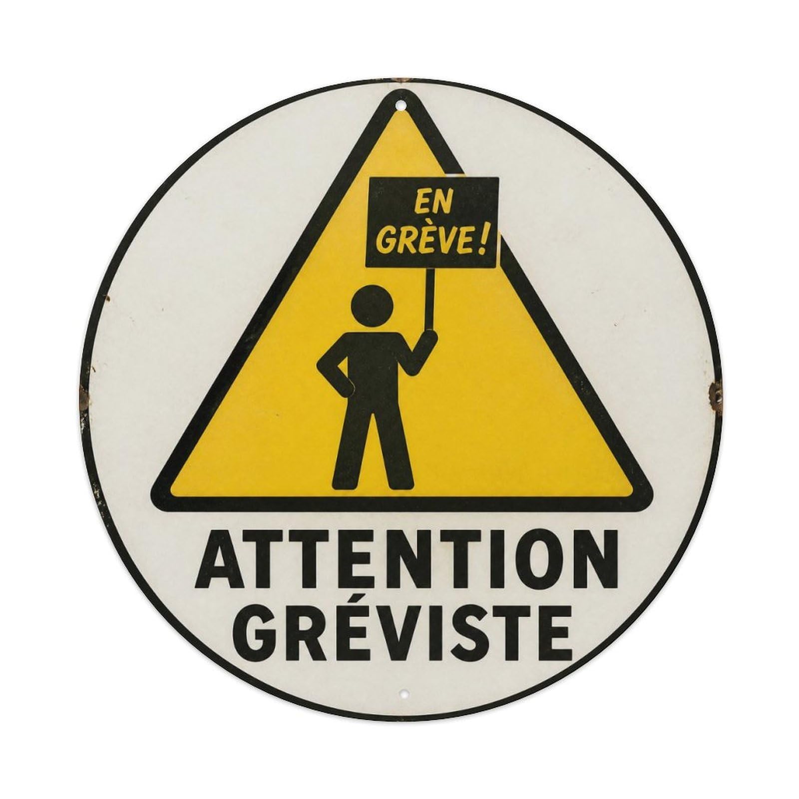 Olyhtr 8X8inch Classic Style Strike Satire Funny Rules French Screenprint Style Metal Tin Sign