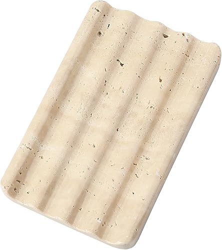 Miniatura 14 de Koville Jabonera de Mármol Natural para Ducha, Bandeja de Jabón de Piedra para Baño, Soporte de Jabón para Lavabo, Bandeja de Jabón de Piedra con