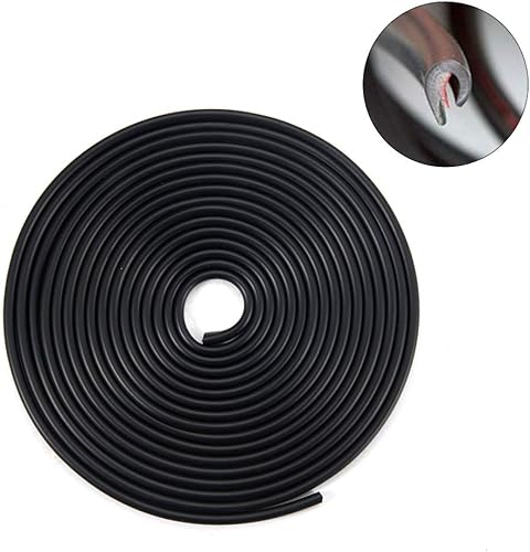 Protector de borde de puerta de coche, 10 m, tira de sello de goma de color negro con moldura en forma de U, protector de borde de puerta para la