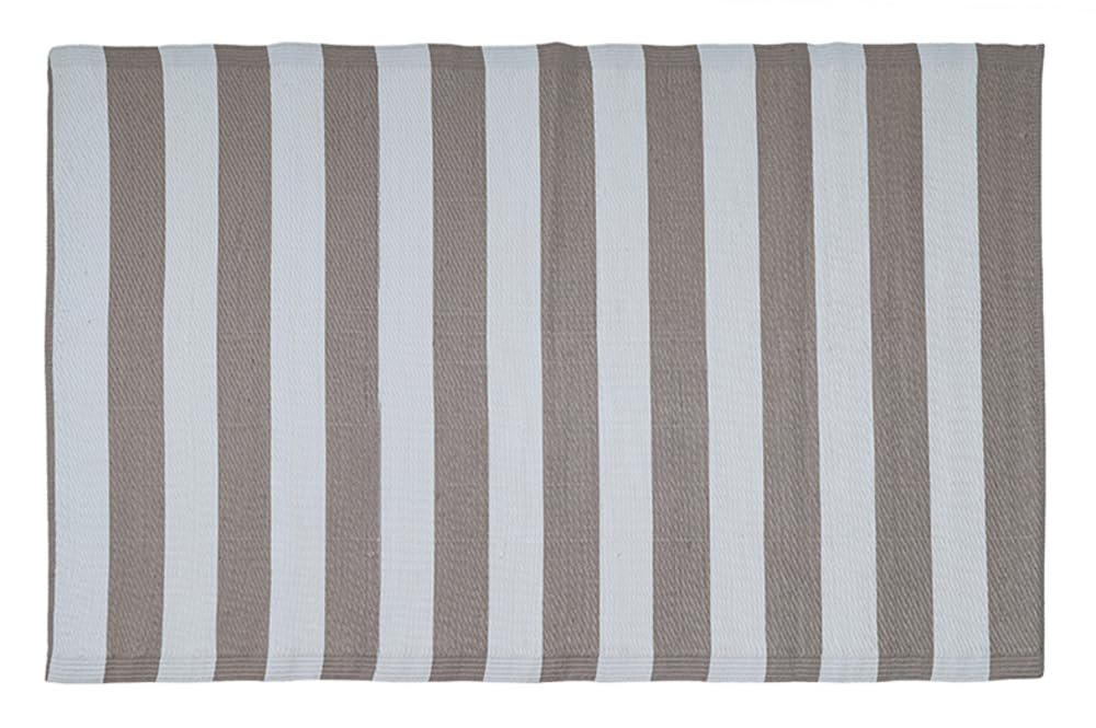 VERDELOOK | Tappeto Summer a Righe Bianco/Beige 180x270 cm in Polipropilene, Tappetino per Interni ed Esterni Lavabile, Arredo Tessile per Giardino, Terrazza e Balcone