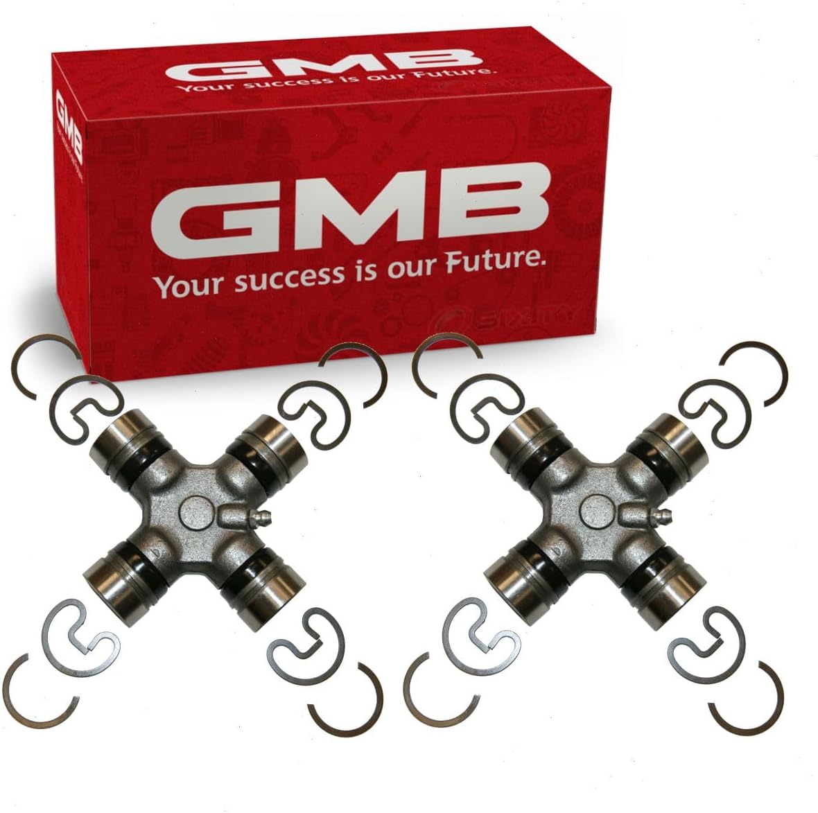 2 pc GMB Rear Shaft All Universal Joints compatible with Nissan Xterra 2000-2015 - Inside and Outside Lock Rings
