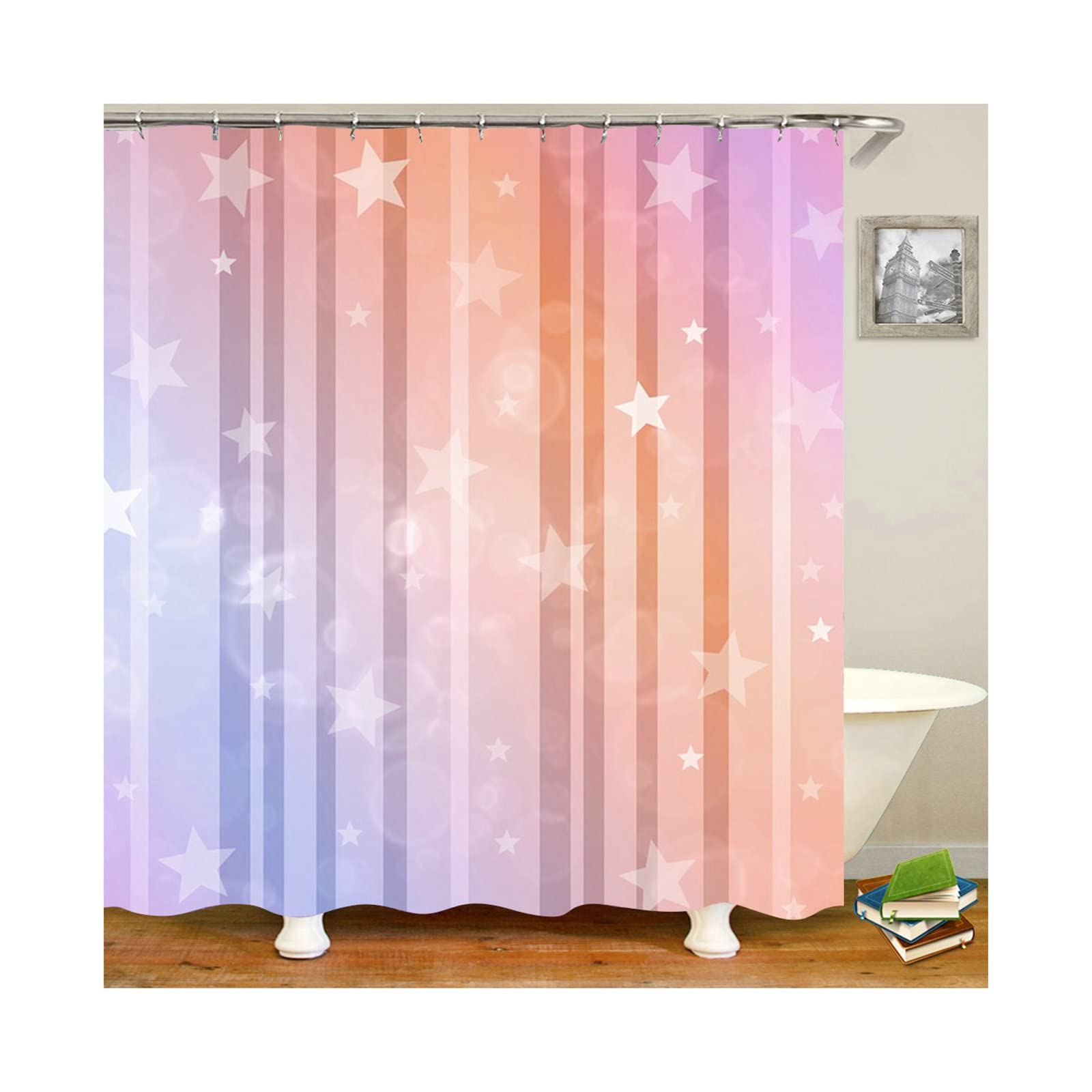 Rideau de douche imperméable KnSam 180x200cm anti-moisissure en polyester avec anneaux fournis