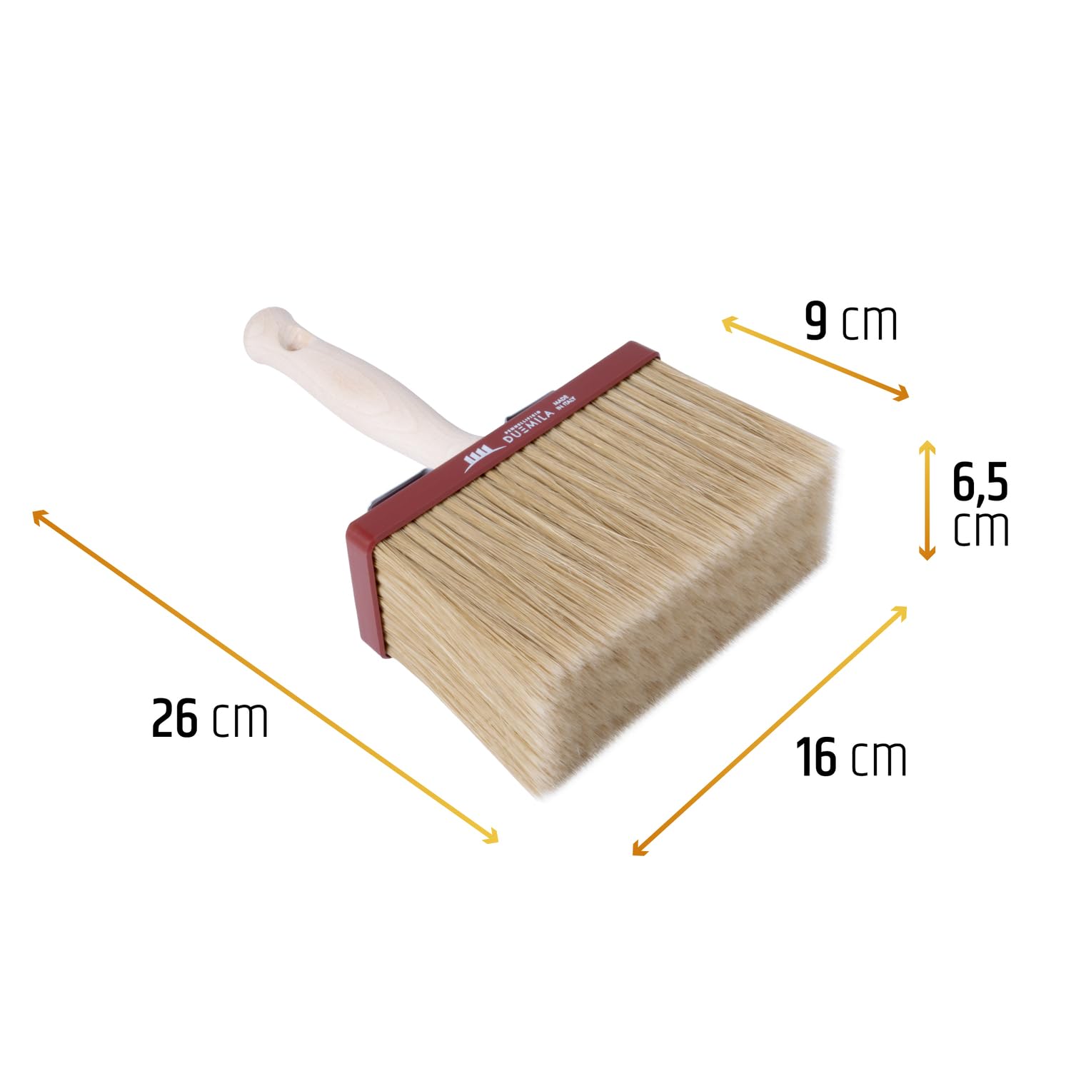 pennellificio 2000 Professional Ceiling Brush, Synthetic Hair, Brown and Burgundy, 6.5x16 cm - Image 2