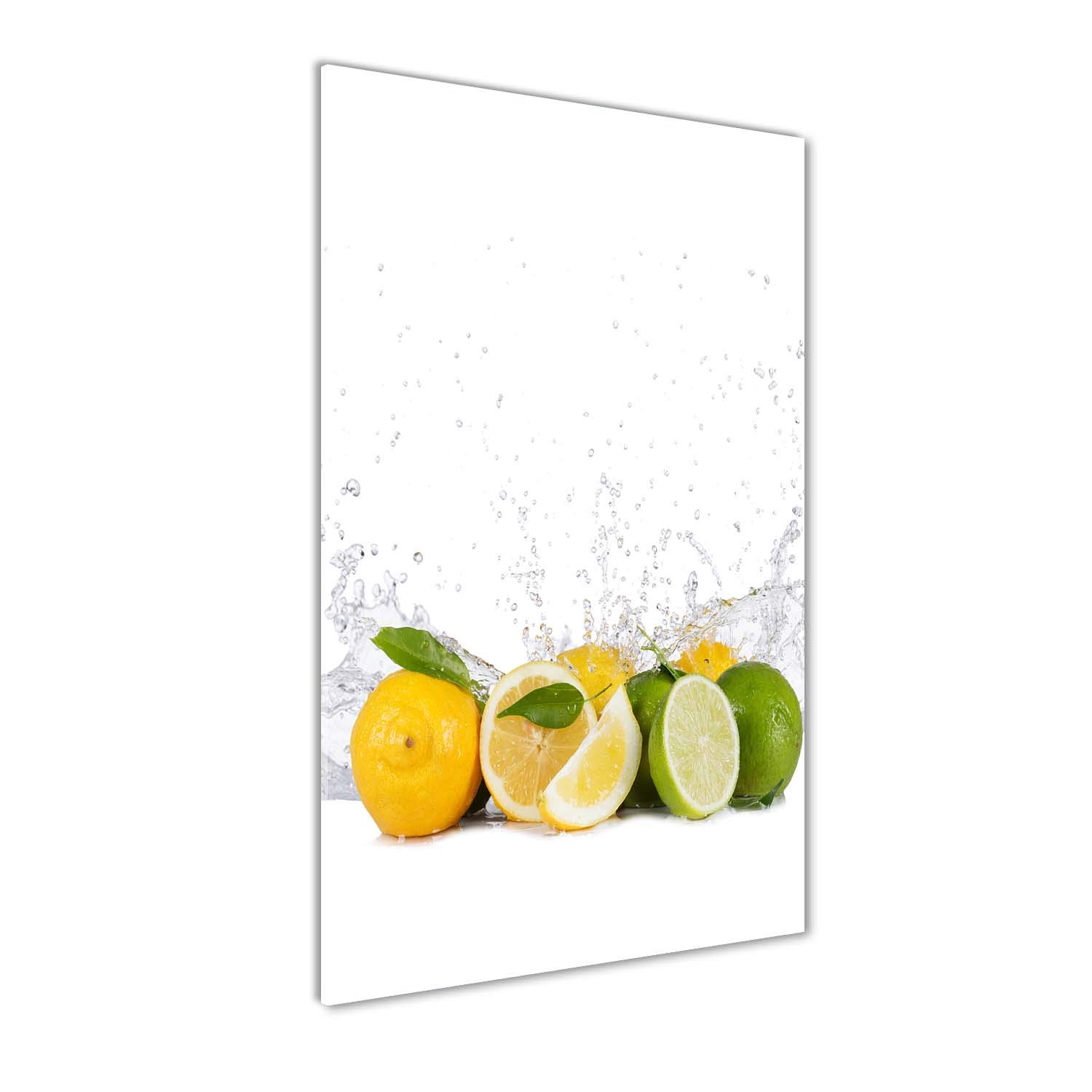 Photo panoramique cuisine agrumes jaune tableau verre 60x120