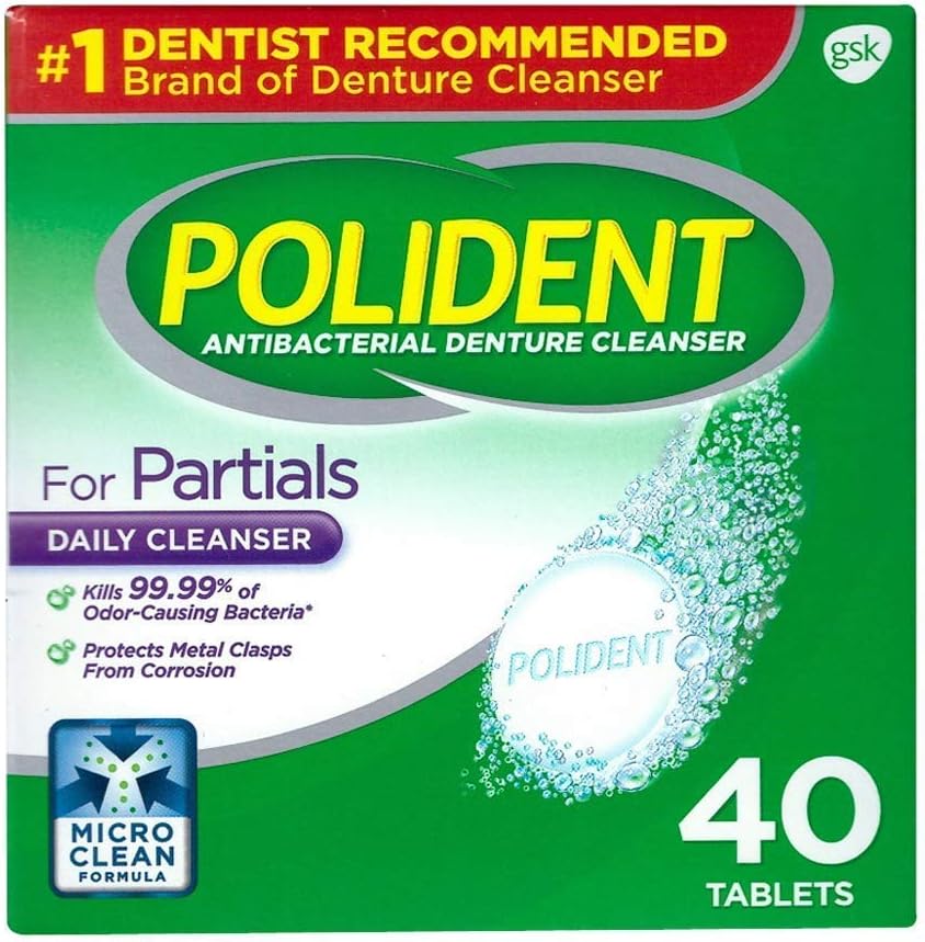 Polident Partials Denture Cleanser, 40 Count